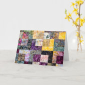 Verjaardag Quiltpatroon Kaart (Gele Bloem)