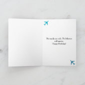 Verjaardag Raccoon Pilot & Vliegtuigfoto Grappig Kaart (Binnen)