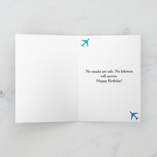 Verjaardag Raccoon Pilot & Vliegtuigfoto Grappig Kaart (Binnen)