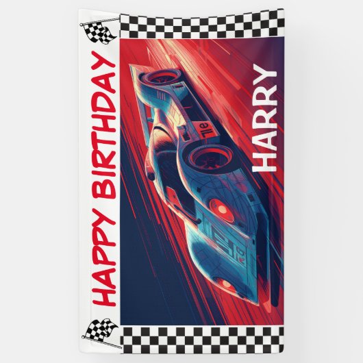 VERJAARDAG RACING AUTO BANNER (Verticaal)
