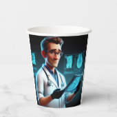 Verjaardag radioloog papieren bekers (Achterkant)