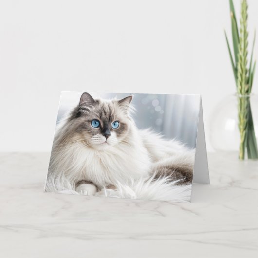 Verjaardag Ragdoll Cat op een bontkleed Kaart (Voorkant)