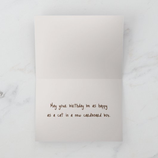 Verjaardag Ragdoll kat in kartonnen doos Kaart (Binnen)