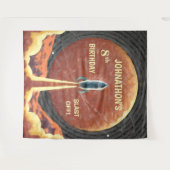 Verjaardag Raket Ruimte Leuk Foto Booth Achtergron Wandkleed (Voorkant (horizontaal))