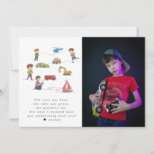 Verjaardag RC Auto Motor Kinderen Alle Leeftijden  Bedankkaart (Voorkant)