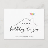 Verjaardag Realty Huis Ballonnen Briefkaart (Voorkant)
