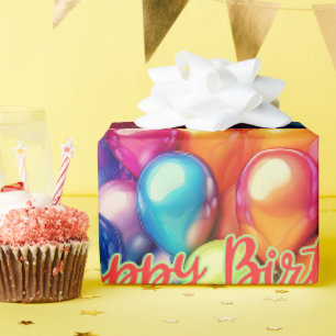 Verjaardag Regenboog Ballonnen Cadeaupapier