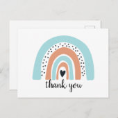 Verjaardag Regenboog Blauwe Perzik Briefkaart (Voorkant / Achterkant)