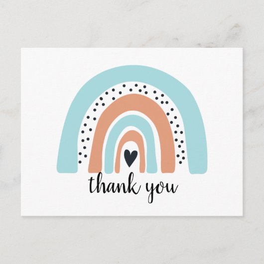 Verjaardag Regenboog Blauwe Perzik Briefkaart (Voorkant)