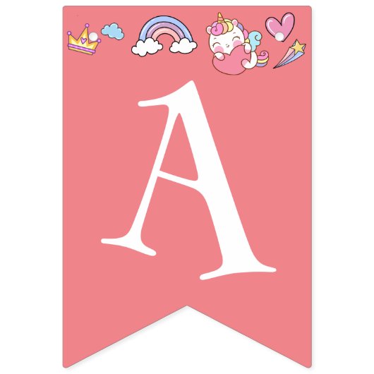 Verjaardag regenboog eenhoorn galaxy party vlaggetjes (Derde vlag)