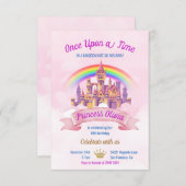 Verjaardag regenboog en kasteel sprookje kaart (Voorkant / Achterkant)