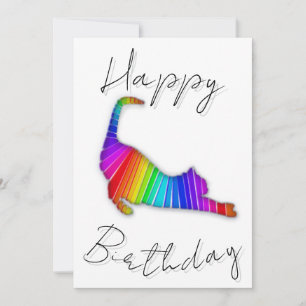 Verjaardag Regenboog Kat Feestdagenkaart