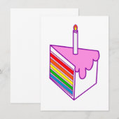 verjaardag regenboog taart kaart (Voorkant / Achterkant)