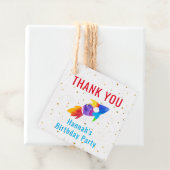 Verjaardag Regenboog Waterverf Raket Buitenruimte Bedankjes Labels (In situ)