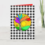 Verjaardag Regenboogboom op Buffel Plaid Kaart (Voorkant)