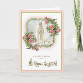Verjaardag Religieus Onze Lieve Vrouw van Fatima M Kaart