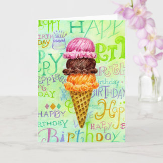 Verjaardag Religieuze Ice Cream Cone Zegeningen Kaart