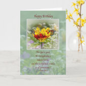Verjaardag, Religious, Flowers en Butterfly Kaart (Gele Bloem)