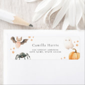 Verjaardag retour adreslabel Halloween Kind Etiket (Insitu)