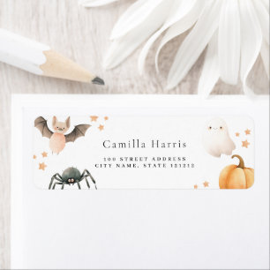 Verjaardag retour adreslabel Halloween Kind Etiket