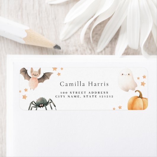 Verjaardag retour adreslabel Halloween Kind Etiket (Insitu)