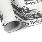 Verjaardag Retro Camera Collectie Cadeaupapier (Rol Hoek)