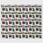 Verjaardag Retro Cube Foto 58e Roze Groen Wit Cadeaupapier (Vlak)