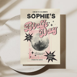 Verjaardag Retro Disco Kaart