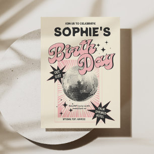 Verjaardag Retro Disco Kaart