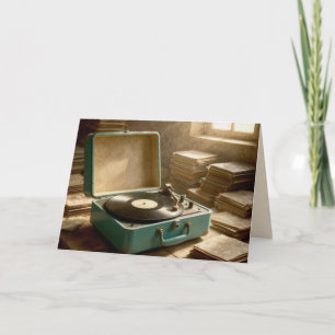 Verjaardag Retro Draagbare Platenspeler Kaart