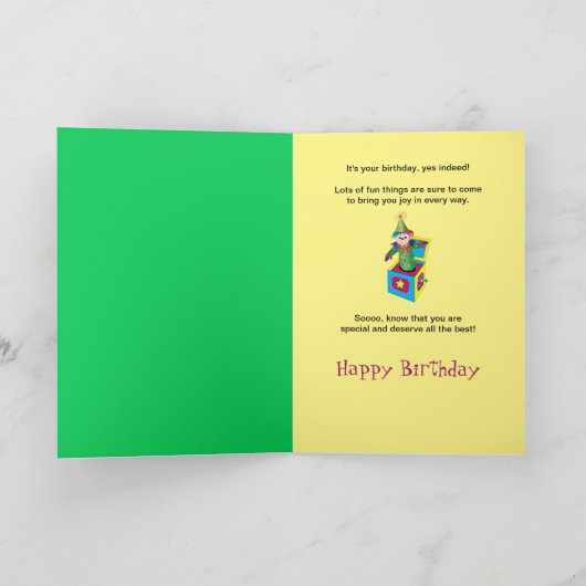 Verjaardag, Retro Jack in de doos Levendige kleure Kaart (Binnen)