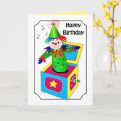 Verjaardag, Retro Jack in de doos Levendige kleure Kaart (Gele Bloem)