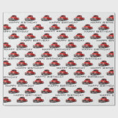 Verjaardag Retro Red Truck Cadeaupapier (Vlak)