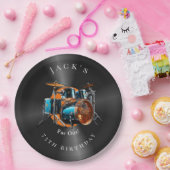 Verjaardag Retro Vinyl Record Drum Set Rock Muziek Papieren Bordje (Feest)