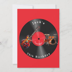 Verjaardag Retro Vinylplaat Rockmuziek Gitaar Kaart