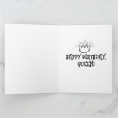 VERJAARDAG RETRO VROUW GRAPPIG WENSKAART KAART (Binnen)