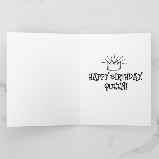 VERJAARDAG RETRO VROUW GRAPPIG WENSKAART KAART (Binnen)