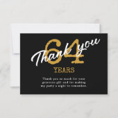 Verjaardag Retro Zwart en Goud Bedankkaart (Voorkant)