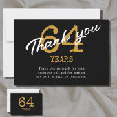 Verjaardag Retro Zwart en Goud Bedankkaart