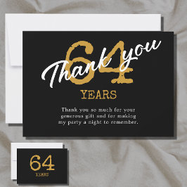 Verjaardag Retro Zwart en Goud Bedankkaart
