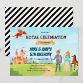 Verjaardag ridderprinses broer of zus kaart (Voorkant / Achterkant)