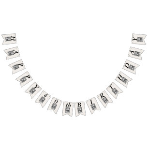 Verjaardag  Riding Hood Wolf Zwart Wit Vlaggetjes