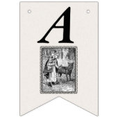 Verjaardag  Riding Hood Wolf Zwart Wit Vlaggetjes (Tweede vlag)