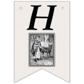 Verjaardag  Riding Hood Wolf Zwart Wit Vlaggetjes (Eerste vlag)