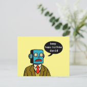 Verjaardag Robot Briefkaart (Staand voorkant)