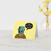 Verjaardag Robot Kaart (Gele Bloem)