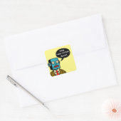 Verjaardag Robot Vierkante Sticker (Envelop)