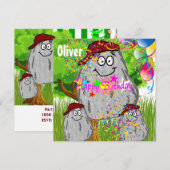 Verjaardag Rock Aardappel Uitnodigingskaart Ballon Kaart (Voorkant / Achterkant)