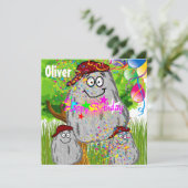 Verjaardag Rock Aardappel Uitnodigingskaart Ballon Kaart (Staand voorkant)