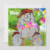 Verjaardag Rock Aardappel Uitnodigingskaart Ballon Kaart (Voorkant)